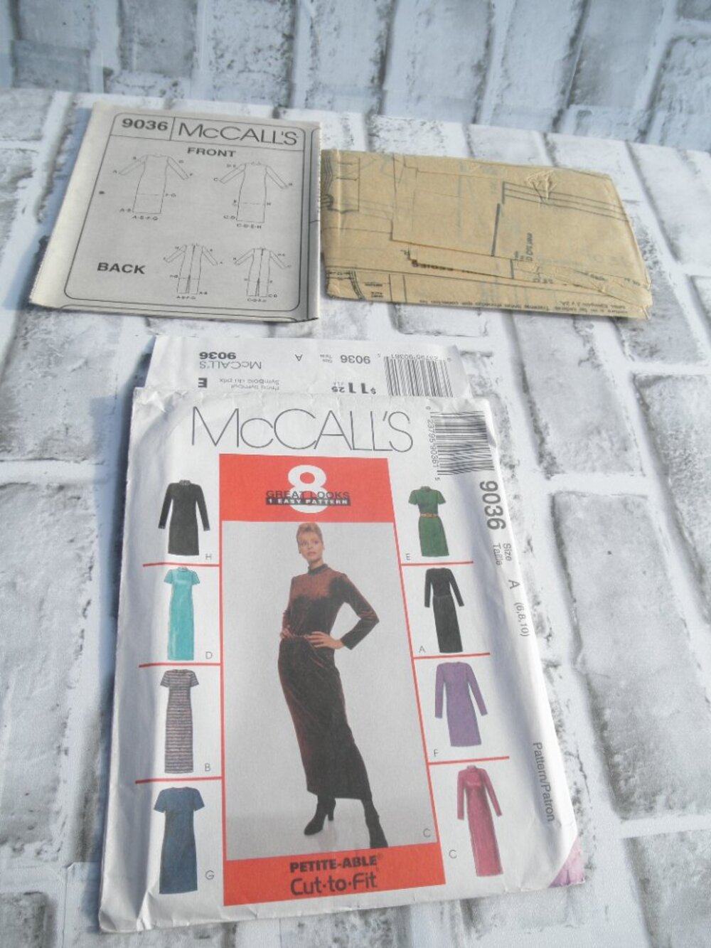 #9036 MCCALLS, UNCUT SEWING PATTERN FOR MISSES DRESS (7 PCS) (SIZE 6-8-10)